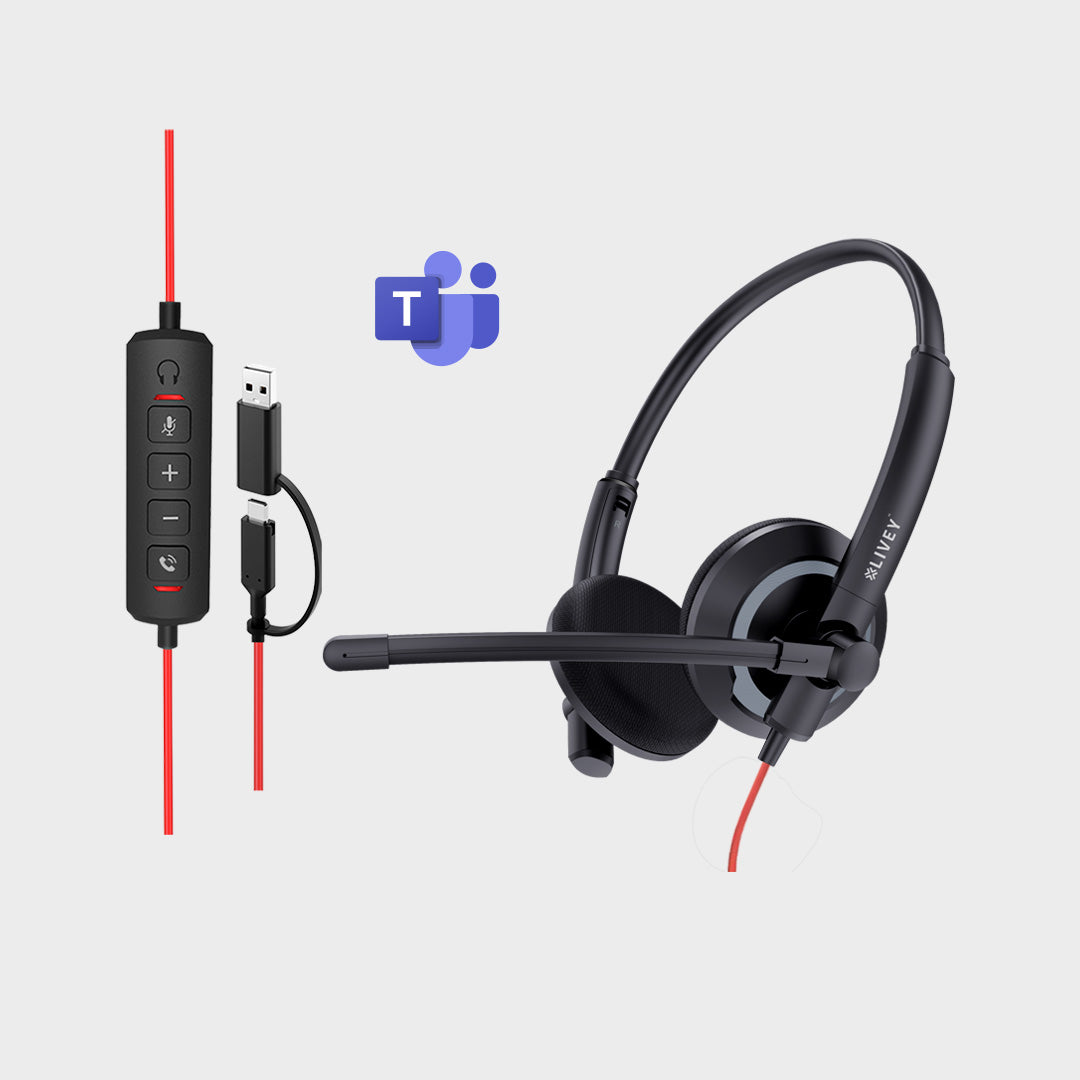LIVEY 410DMC Plus ENC USB Headset, Optimized for UC