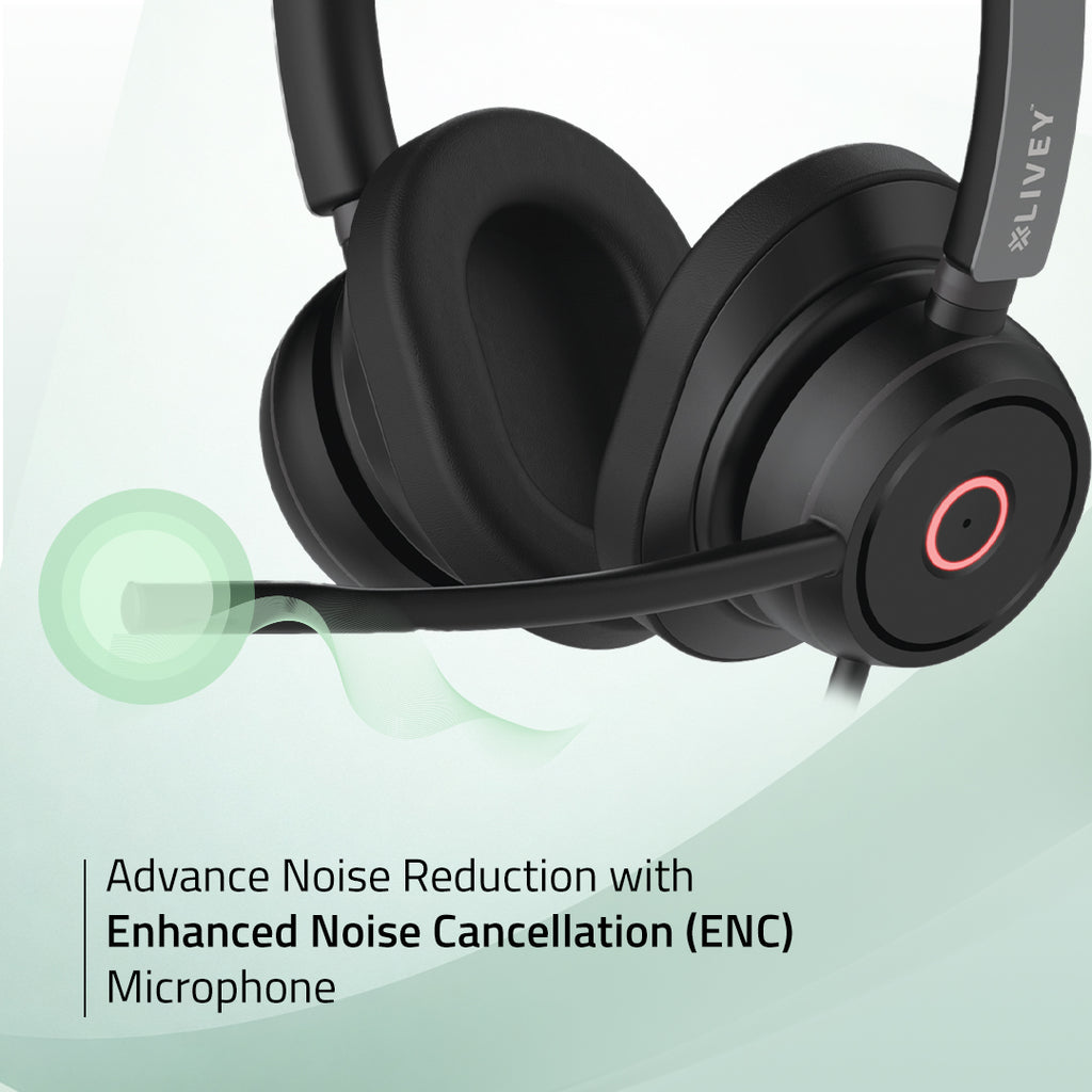 LIVEY Audixa 600DM-AINC USB Headset with ENC Mic & Busy Light