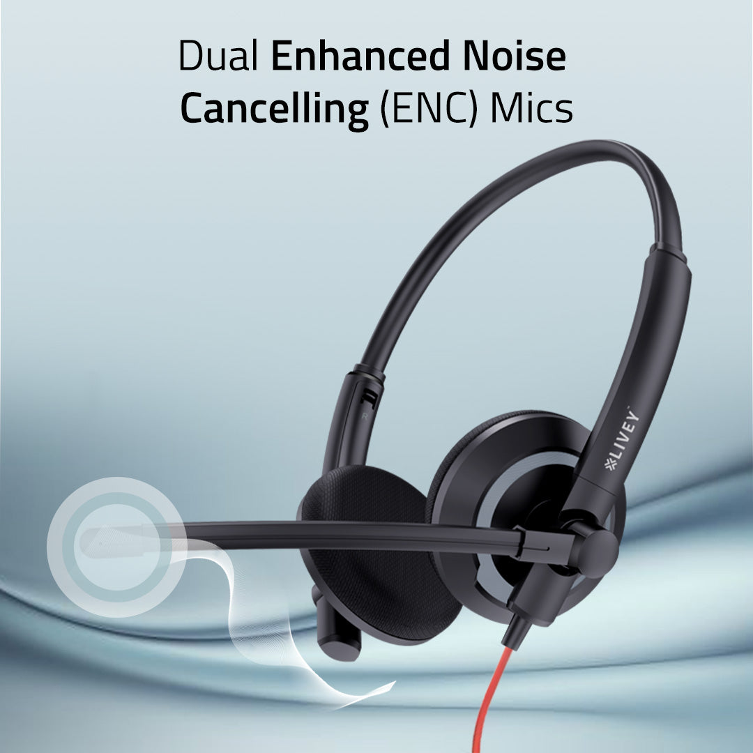 LIVEY 410DMC Plus ENC USB Headset, Optimized for UC