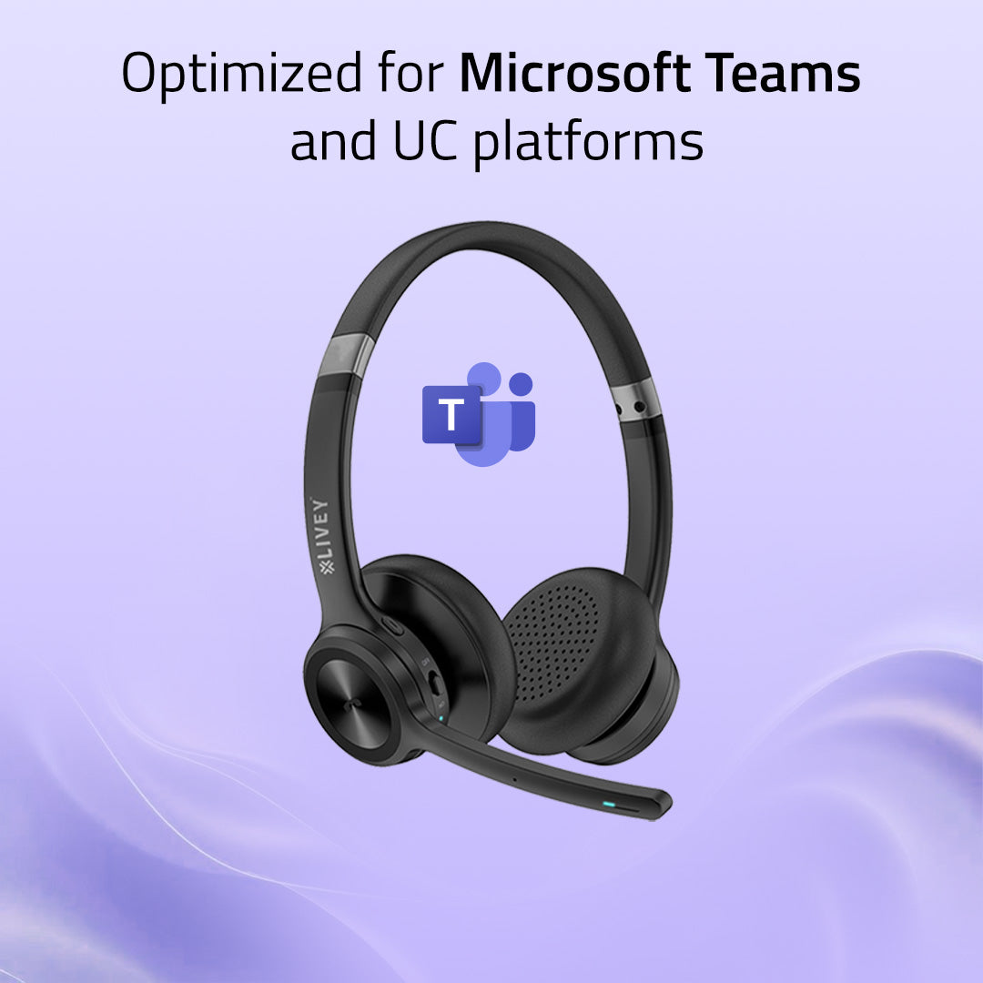 LIVEY 720BT UC Headset with Dual ENC Mics & Teams Ready