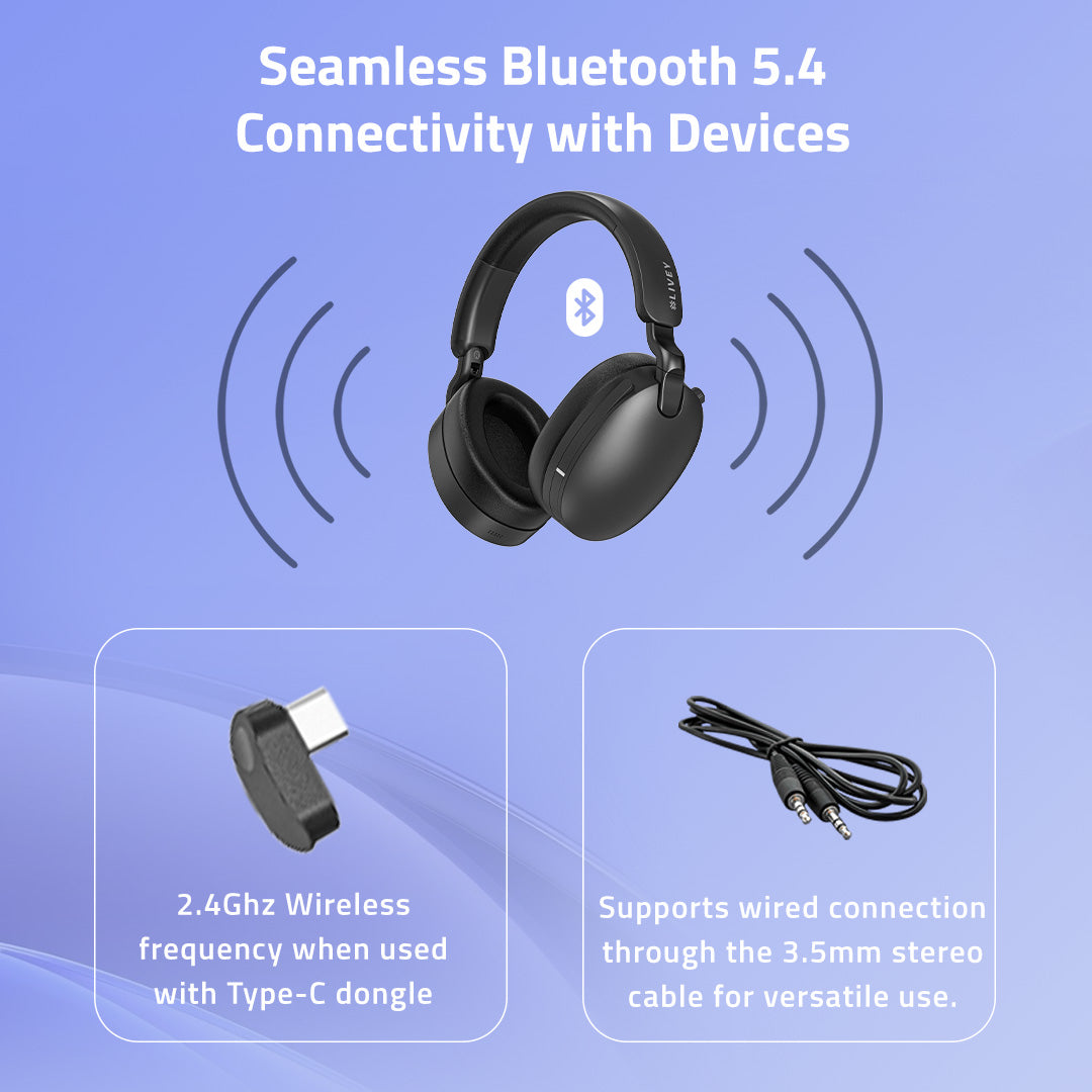 LIVEY 950BT Hybrid ANC Headset with AI ENC for Clear Calls