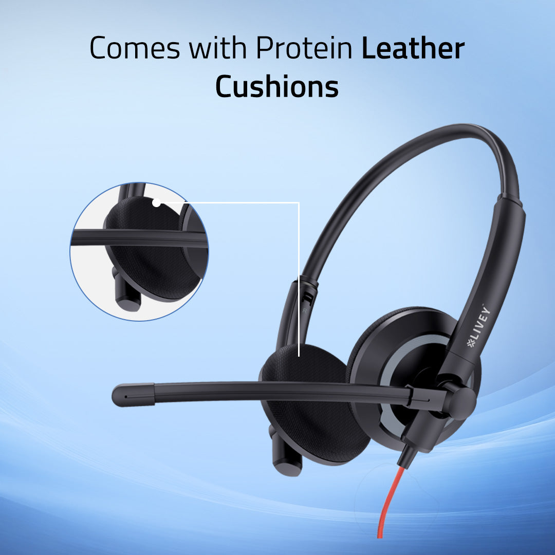 LIVEY 410DM Plus ENC USB Headset, Optimized for MS Teams, UC