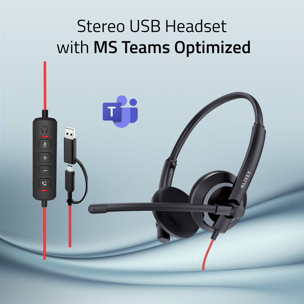 LIVEY Audixa 410DMC Plus ENC USB Headset, Optimized for UC