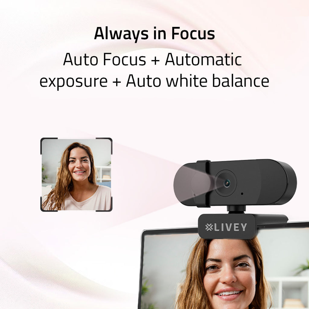 RealSight WC350 QHD 2K Webcam with 60fps Auto Focus & Dual Mic