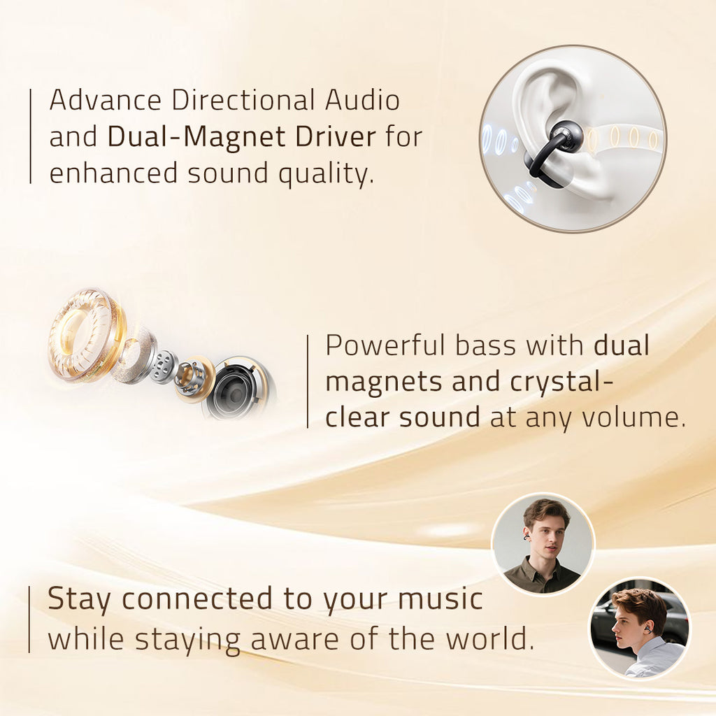 LIVEY OpenEar 760BT Headset with Intelligent Audio, Self Adaptive Technology