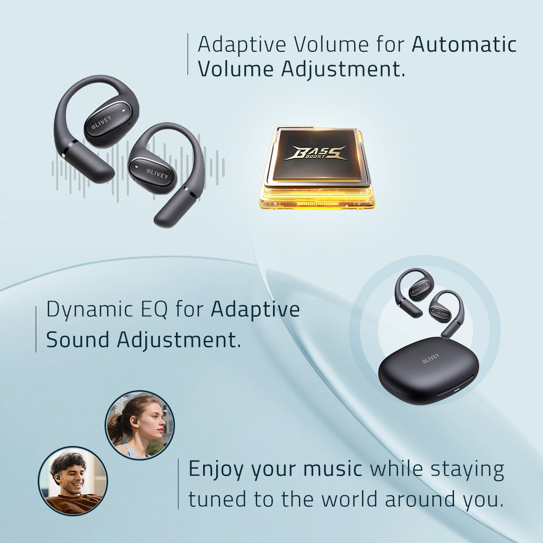 LIVEY OpenEar 770BT Headset with AI Environmental Noise Cancellation Algorithm, Engineered for All-Day Comfort!