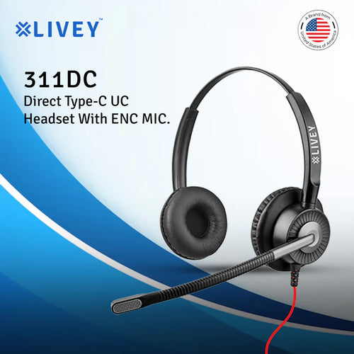 LIVEY 311DU ENC USB Headset, Optimized for UC