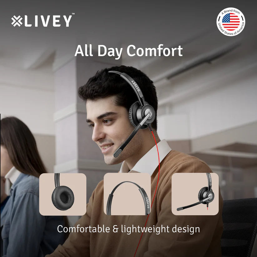 LIVEY 311DP QD + USB Combo Headset