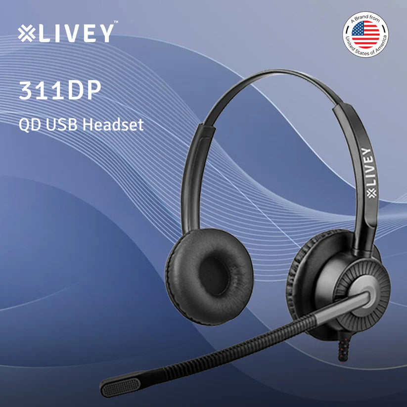 LIVEY 311DP QD + USB Combo Headset