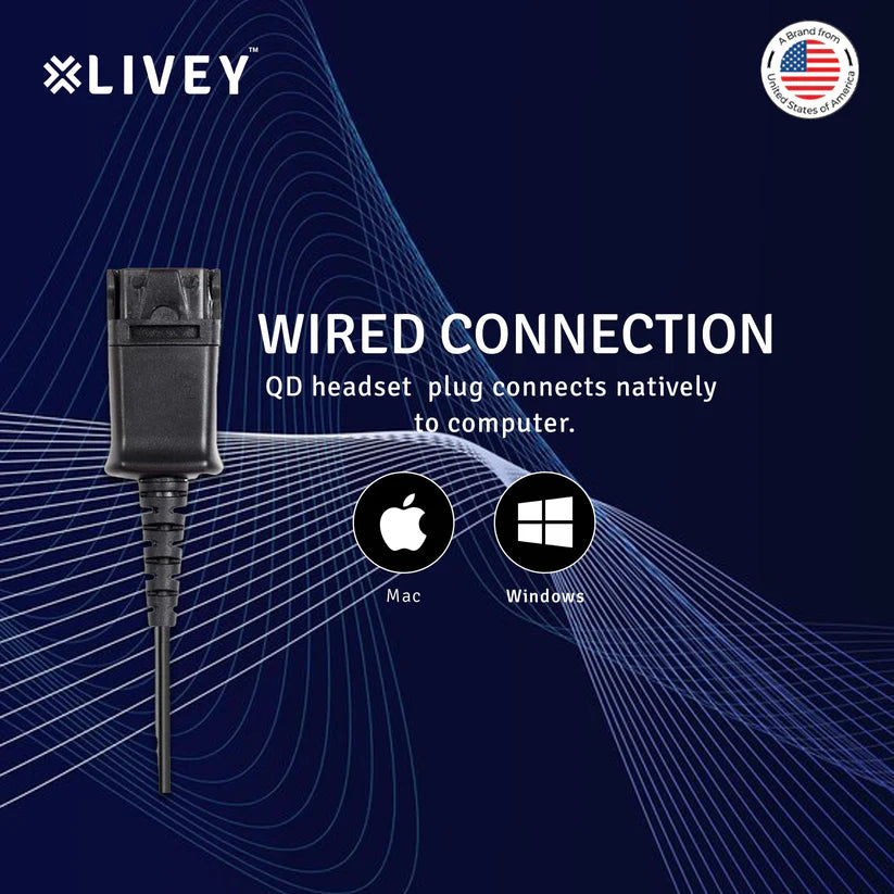 LIVEY 311DP QD + USB Combo Headset