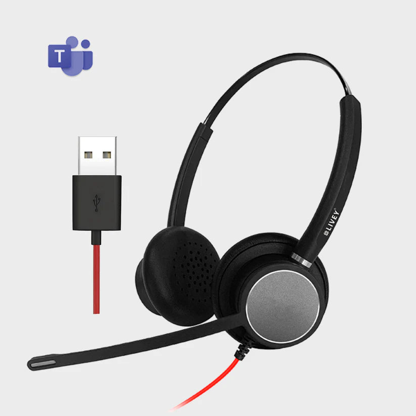 LIVEY Audixa 510DM ENC USB Headset, Optimized for MS Teams, UC