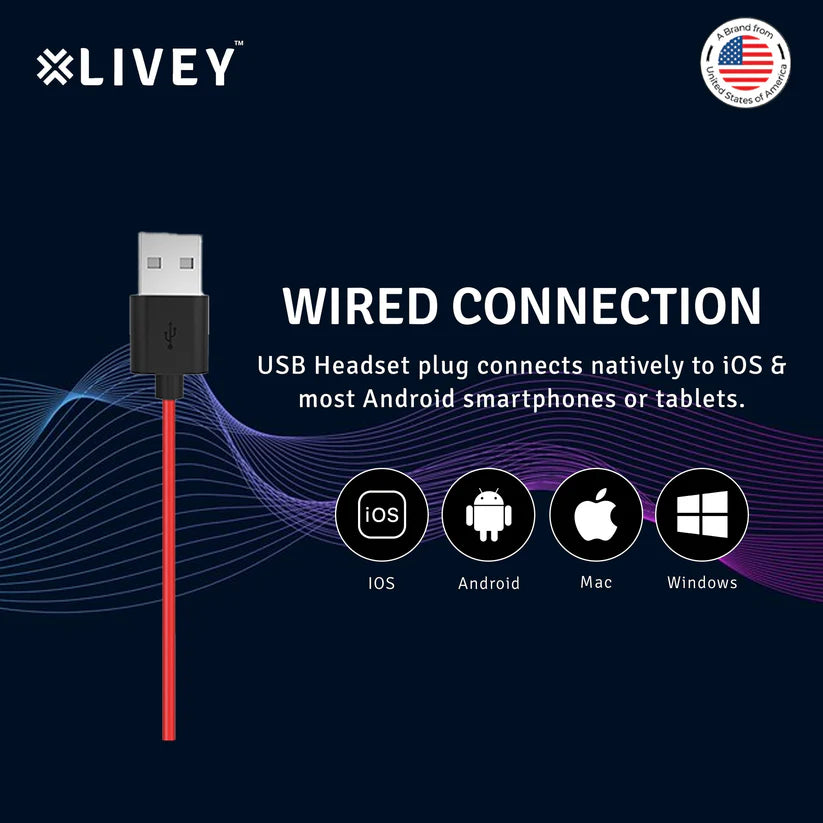 LIVEY Audixa 510DM ENC USB Headset, Optimized for MS Teams, UC