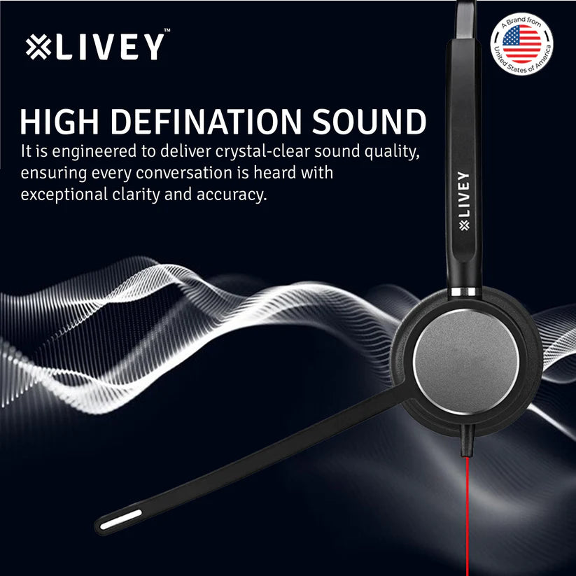 LIVEY Audixa 510DM ENC USB Headset, Optimized for MS Teams, UC