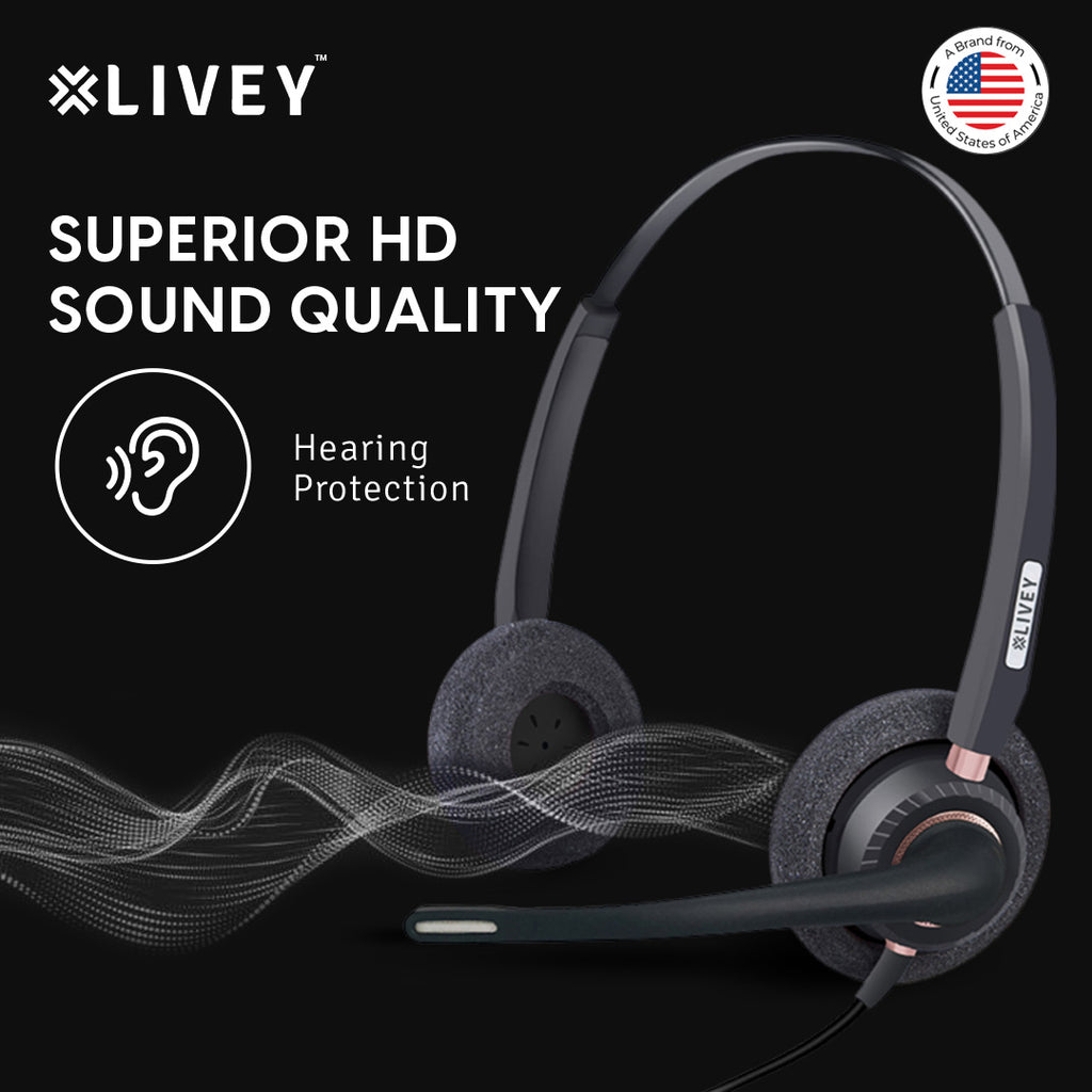 LIVEY Audixa 805DM AINC USB Headset, Optimized for MS Teams, UC