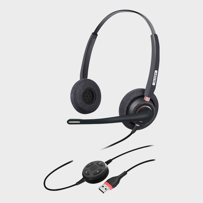 LIVEY 805DM AINC USB Headset, Optimized for MS Teams, UC