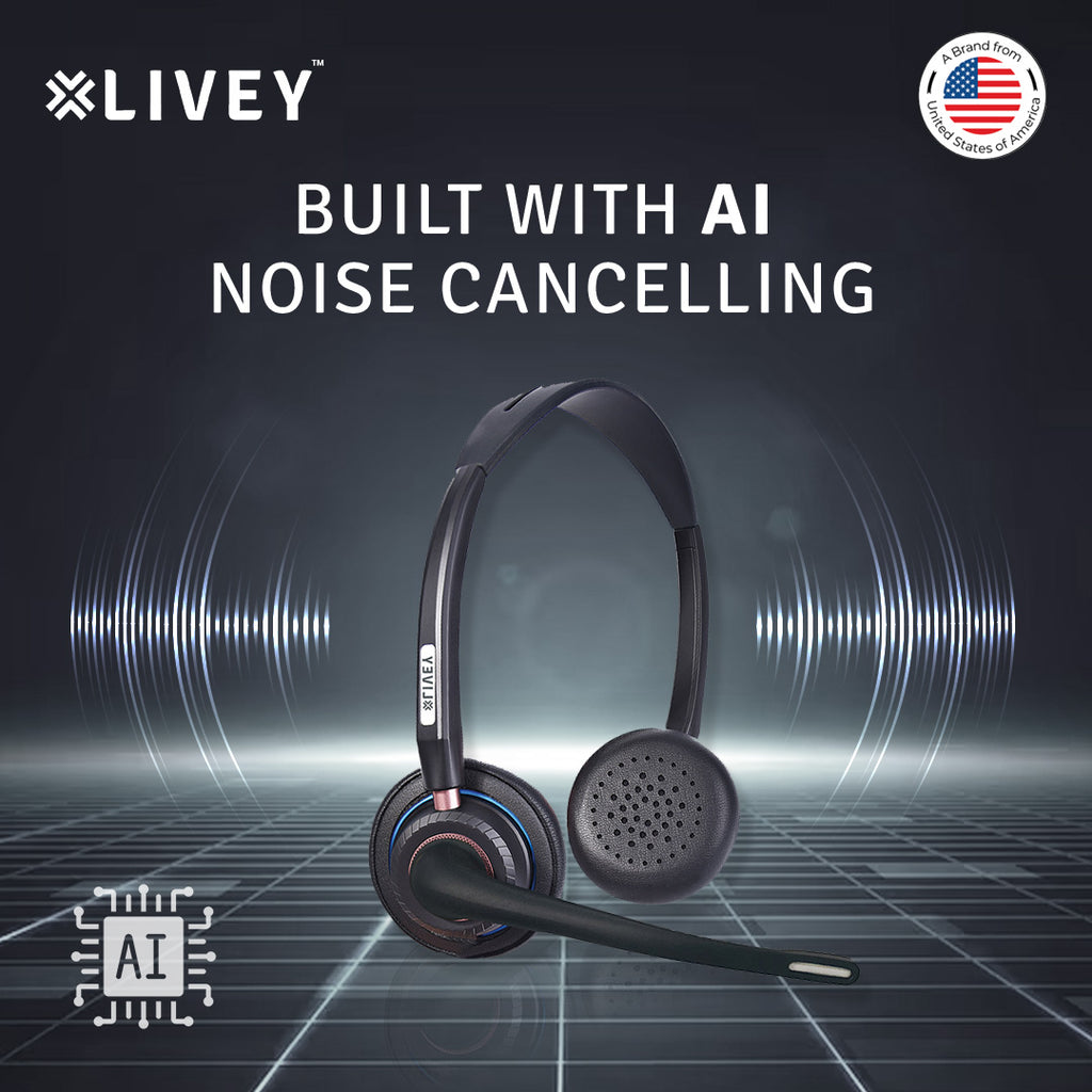 LIVEY Audixa 815DM AINC USB Headset, Optimized for MS Teams, UC