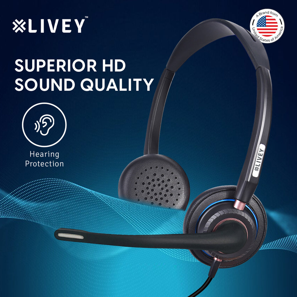 LIVEY Audixa 815DM AINC USB Headset, Optimized for MS Teams, UC