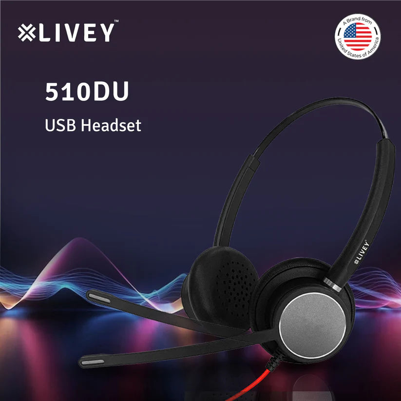 LIVEY Audixa 510DU ENC USB Headset, Optimized for UC