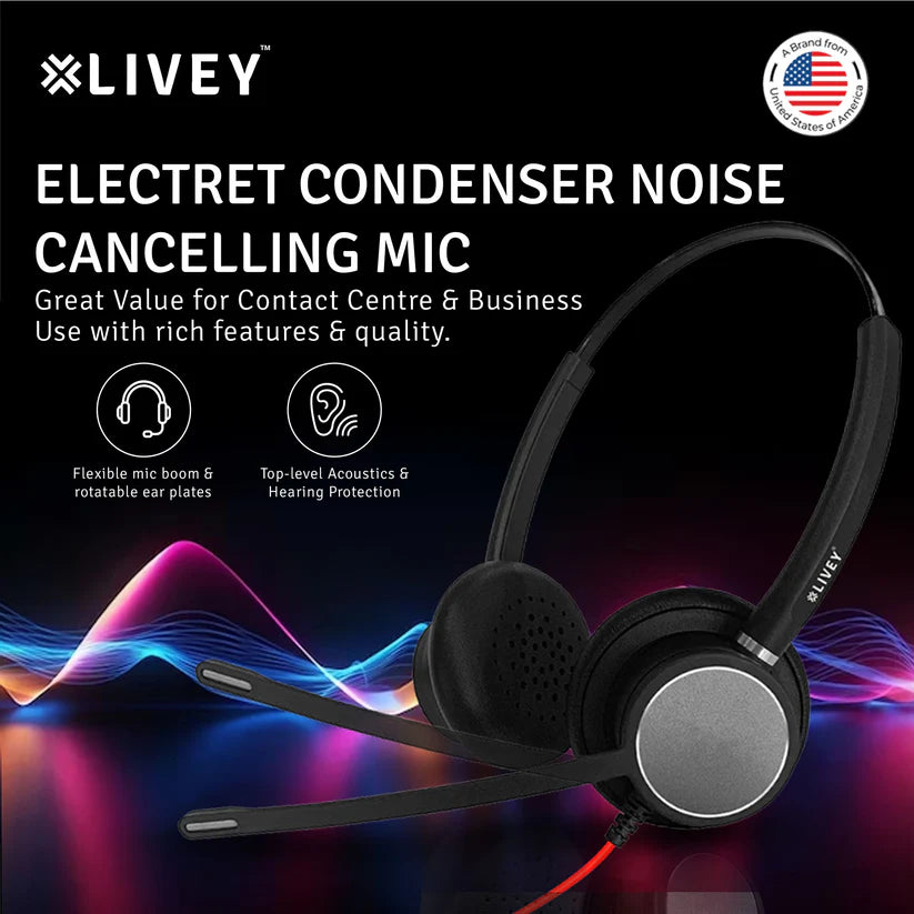 LIVEY Audixa 510DU ENC USB Headset, Optimized for UC